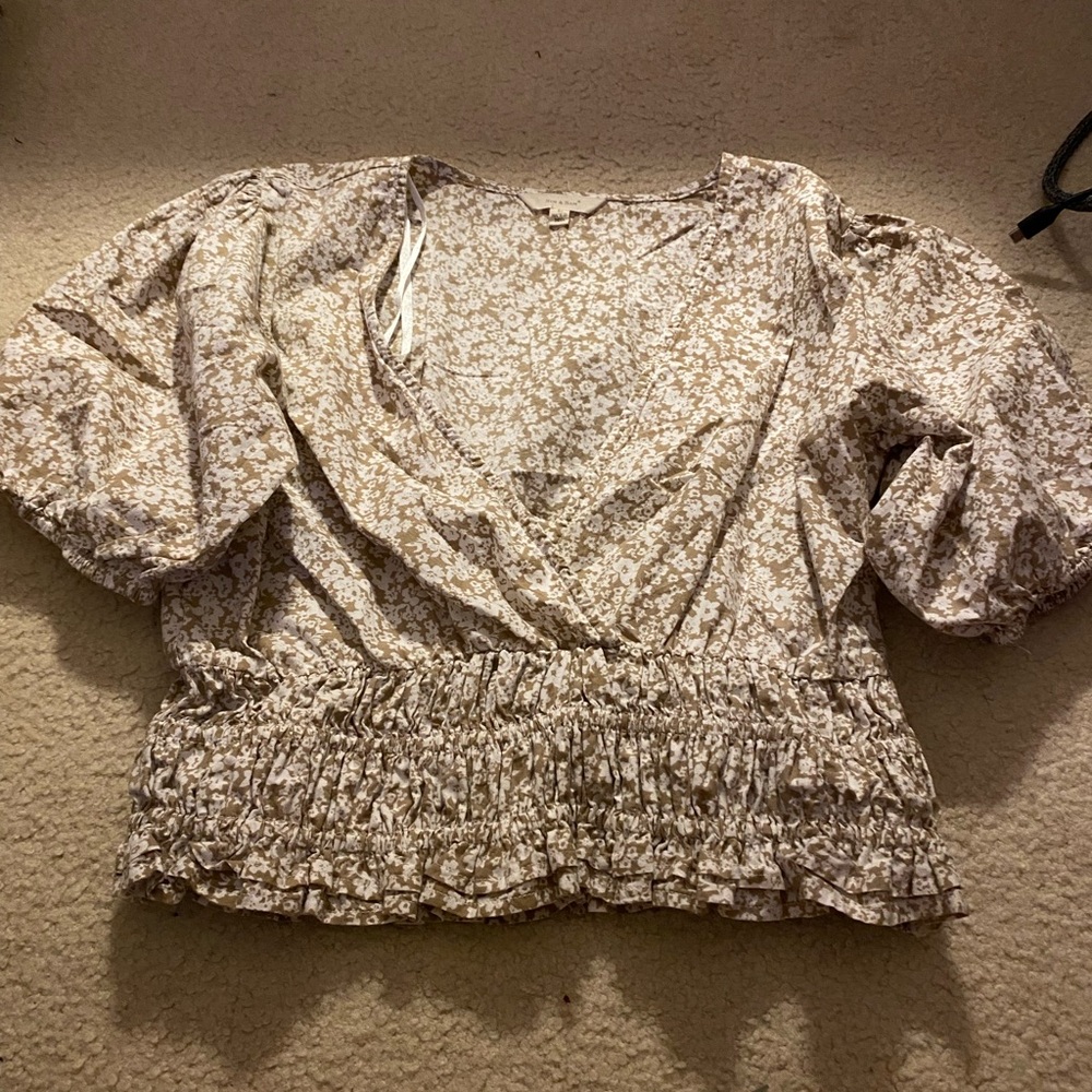 Floral Beige Women's Top